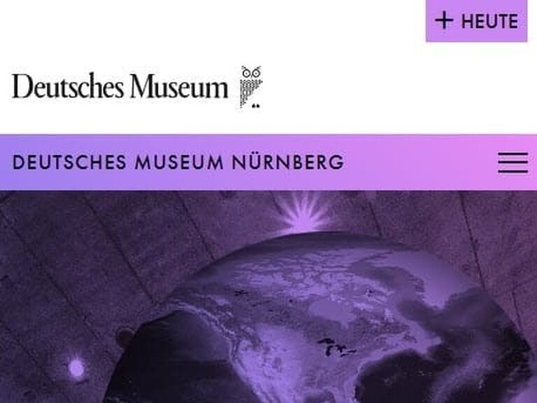 Screenshot der Website Deutsches Museum Nürnberg